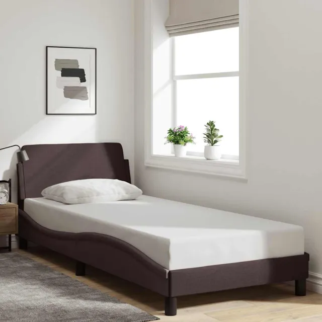 vidaXL Bedframe "Dover" 90x200 cm stof donkerbruin