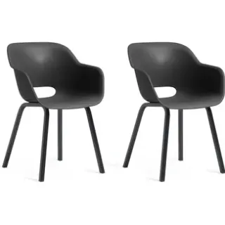 Keter Tuinstoel Noa Zwart 55x56,5x80cm - 2 Stuks