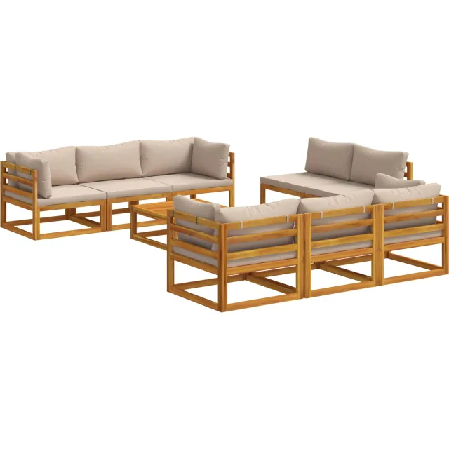 vidaXL 9-delige modulaire tuinloungeset Naturel Massief Acaciahout, foto 2