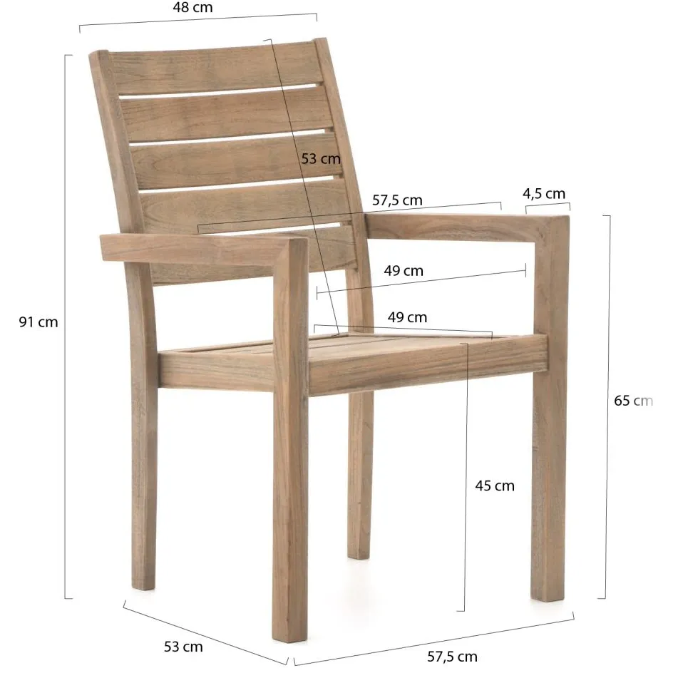 ROUGH Furniture ROUGH-S 300cm dining tuinset 9-delig stapelbaar bruin, foto 2