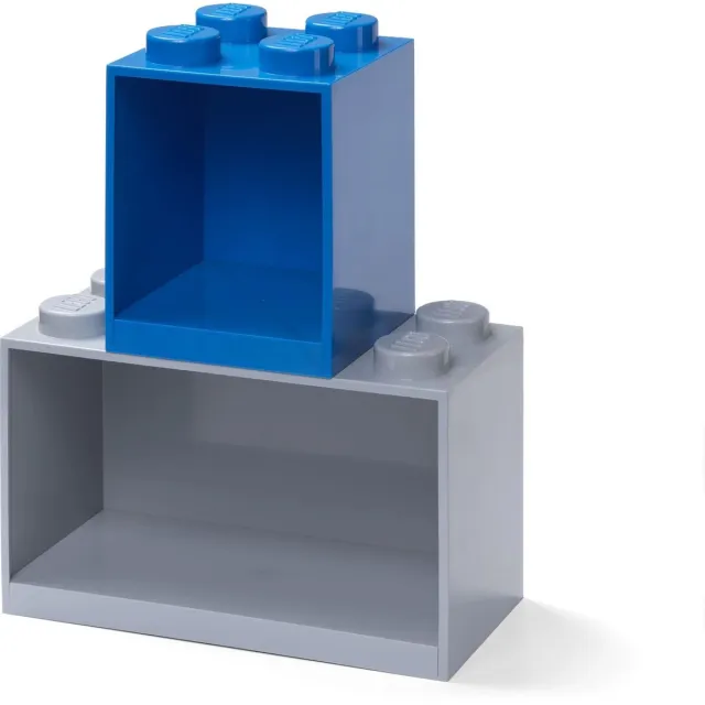 Lego Iconic Brick Boekenplank - 8 Noppen - Grijs Multicolor