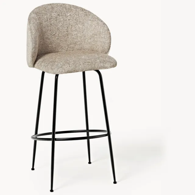 Westwing Collection Barkruk Luisa beige, taupe, zwart