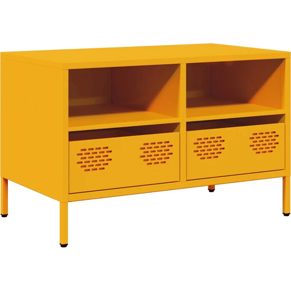 vidaXL Tv-meubel 68x39x43,5 cm koudgewalst staal mosterdgeel, foto 3