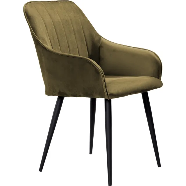 Soof&Tess - Set van 2 - Modena Eetkamerstoel - Geel - Fluweel - Velvet - Industrieel - Met armleuning - Easy Clean Stoffen - Hoge Kwaliteit