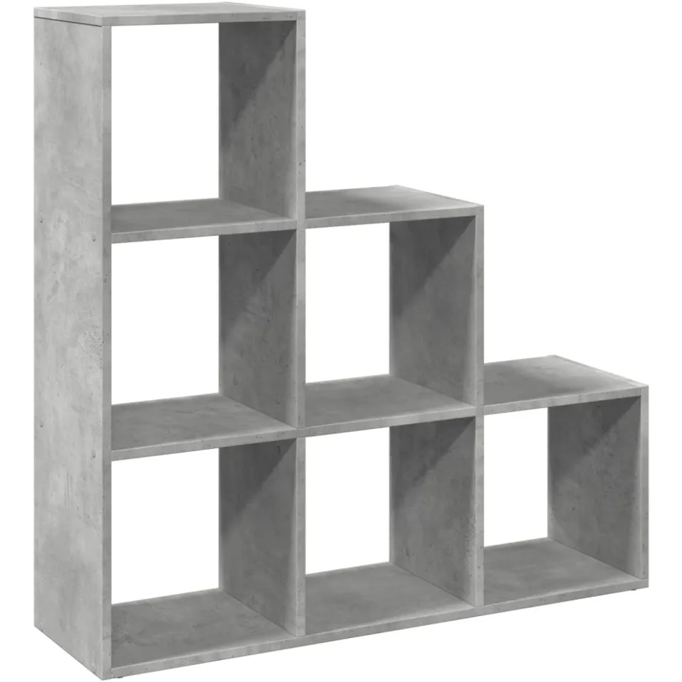 vidaXL Kamerscherm / boekenkast 3-laags 99x29x99 cm hout betongrijs grijs, foto 3