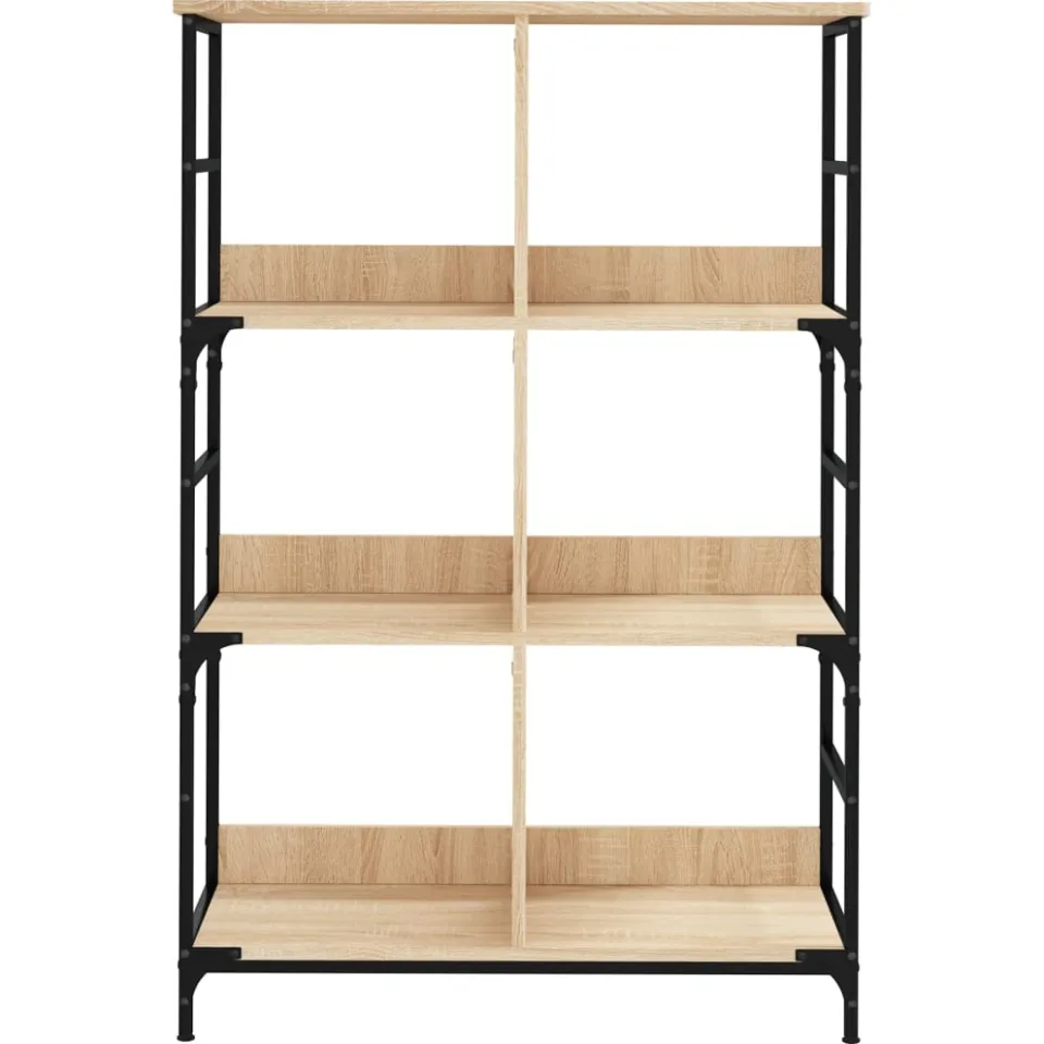vidaXL Boekenrek 78,5x33x117,5 cm bewerkt hout sonoma eikenkleurig Bruin