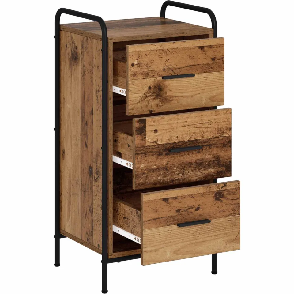 vidaXL Dressoir Oud hout 97 x 33 x 81 cm Bewerkt hout Bruin