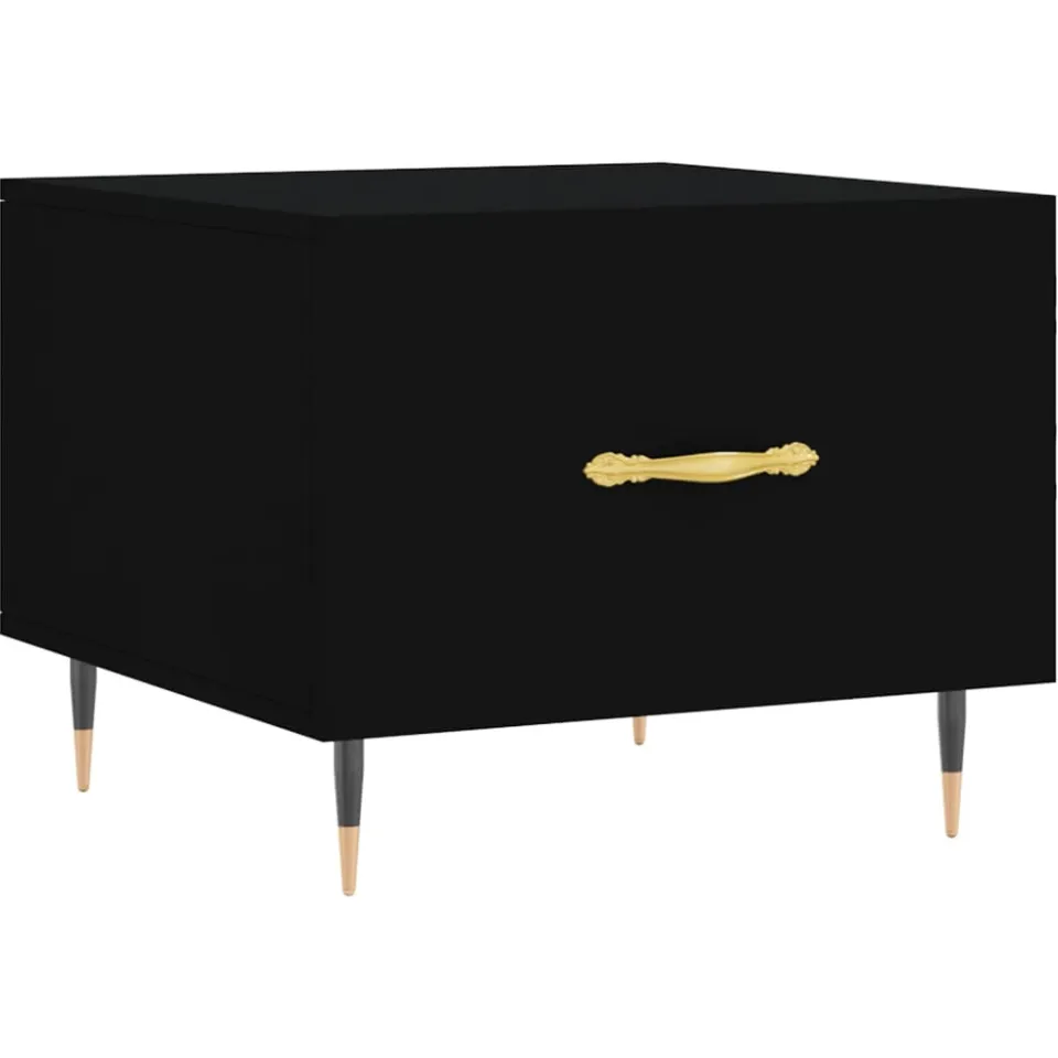 vidaXL Salontafel 50x50x40 cm bewerkt hout zwart, foto 4