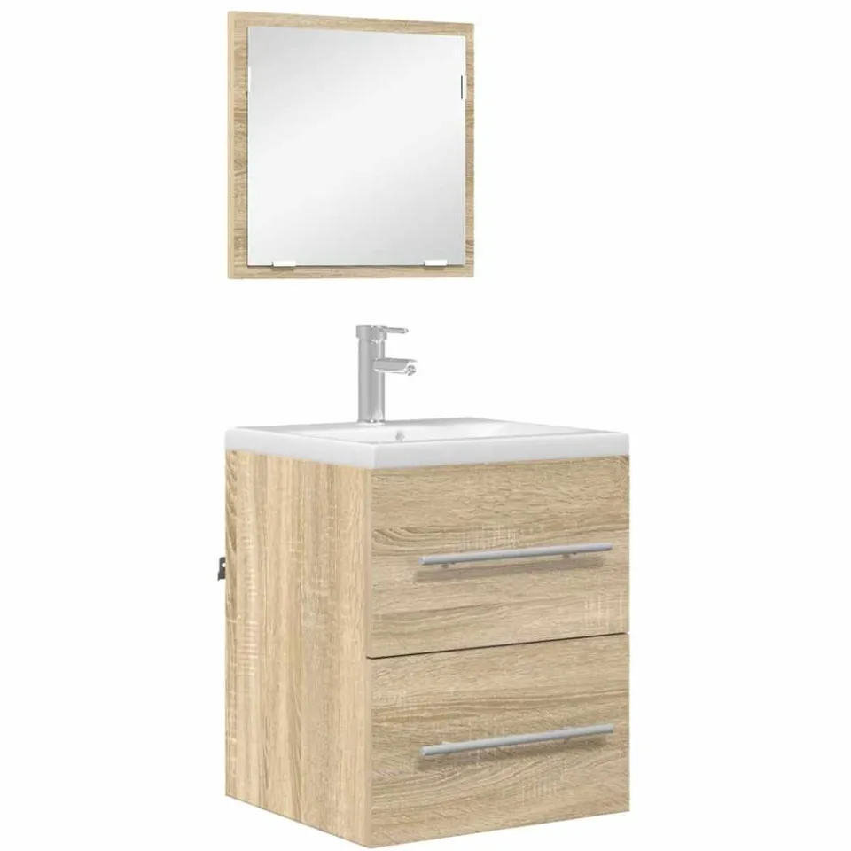 vidaXL Badkamermeubelset met lade met opslag Bruin 41 x 38,5 x 48 cm