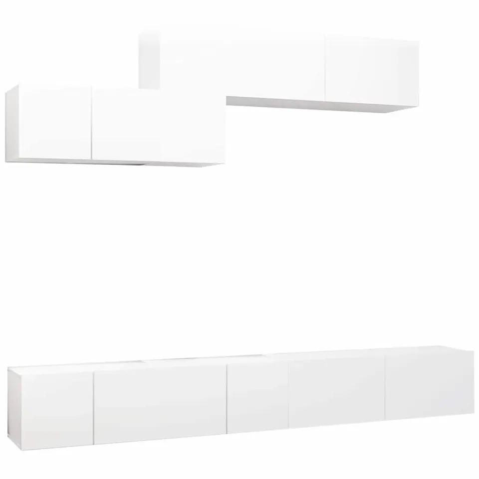 vidaXL 6-delige Tv-meubelset bewerkt hout wit, foto 3