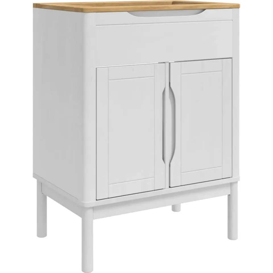 vidaXL Badkamerkast FLORO Wit 60 x 40 x 80 cm Massief grenenhout, foto 3