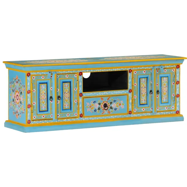 vidaXL Tv-meubel 110x30x40 cm massief mangohout blauw