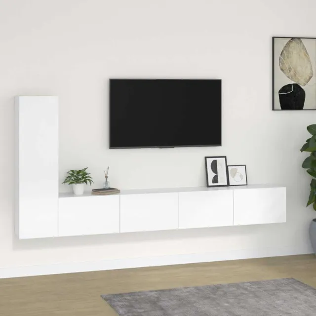 vidaXL 3-delige Tv-meubelset bewerkt hout wit, foto 2