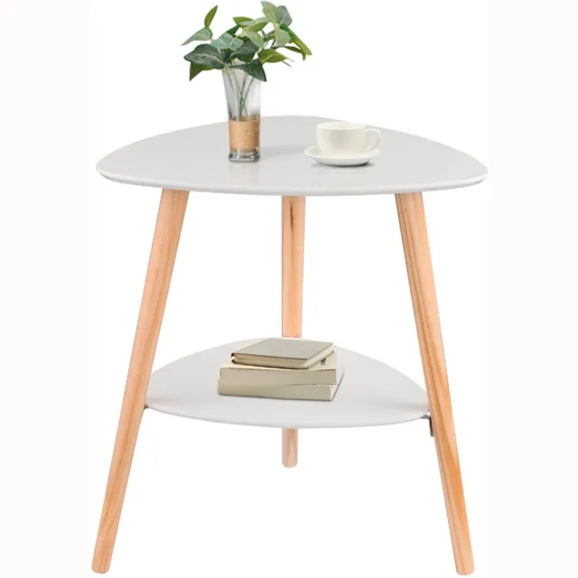 Bolt Edge Bijzettafel - Modern - Nachtkastje - Driehoek - 50x40x55cm - Voor Slaapkamer Wit