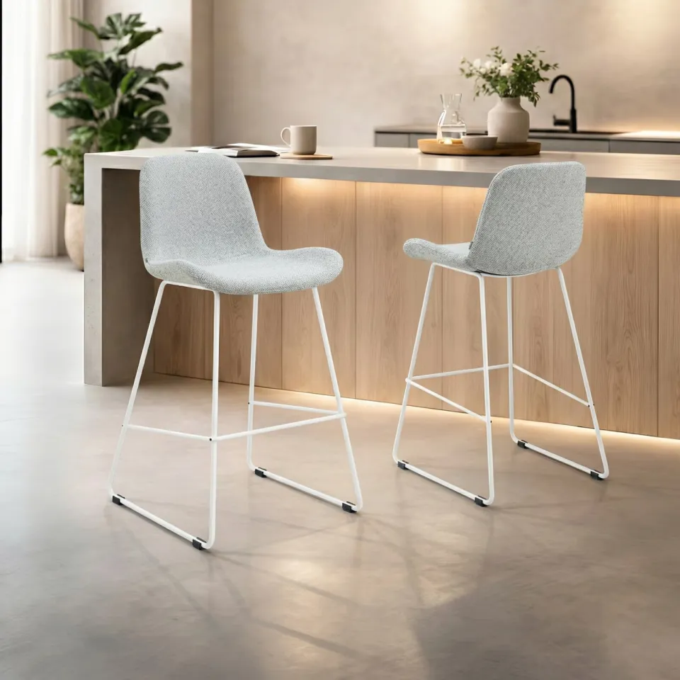 Nolon Nino-Fé barkruk grijs melange - wit onderstel - 65 cm, foto 2
