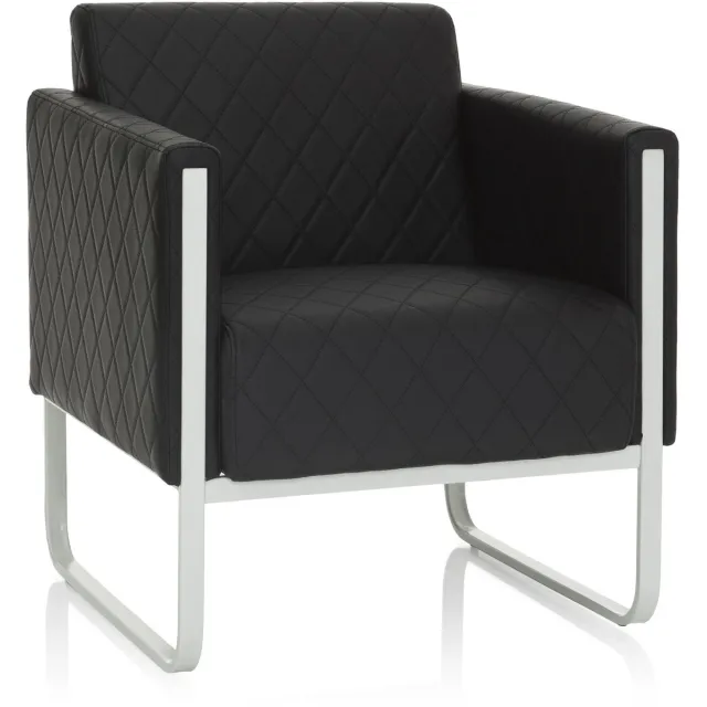 hjh office Loungestoel ARUBA STEP onderstel lichtgrijs kunstleder 1-zits zwart hjh OFFICE
