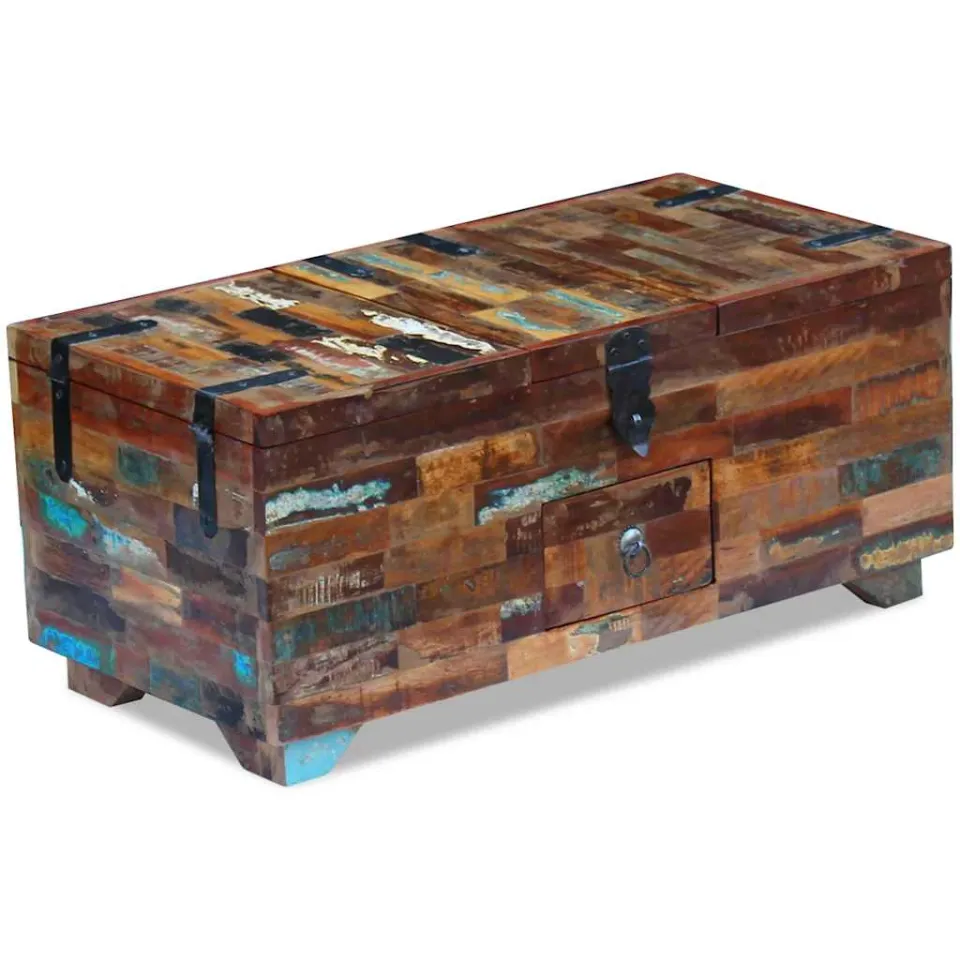vidaXL Salontafel kist 80x40x35 cm massief gerecycled hout Bruin