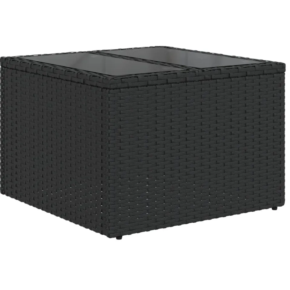 vidaXL 9-delige tuinbankset met kussens van zwart polyrotan, foto 4