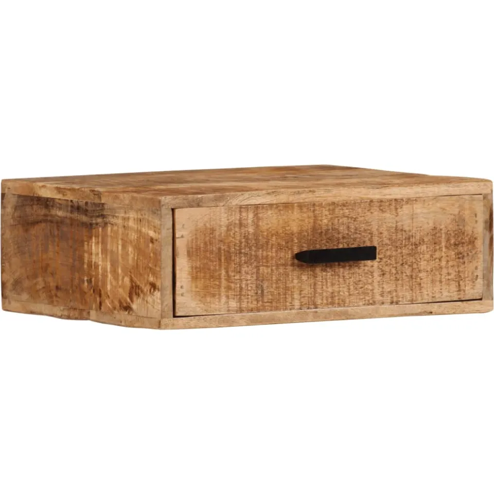 vidaXL Nachtkastje wandgemonteerd 40x30x13,5 cm massief mangohout bruin, foto 4