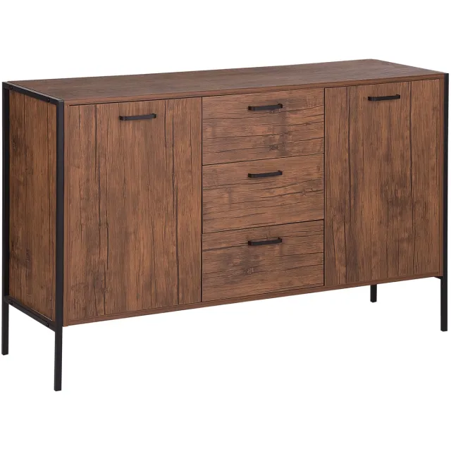 Beliani TIFTON - Sideboard - Donkere houtkleur - MDF Bruin