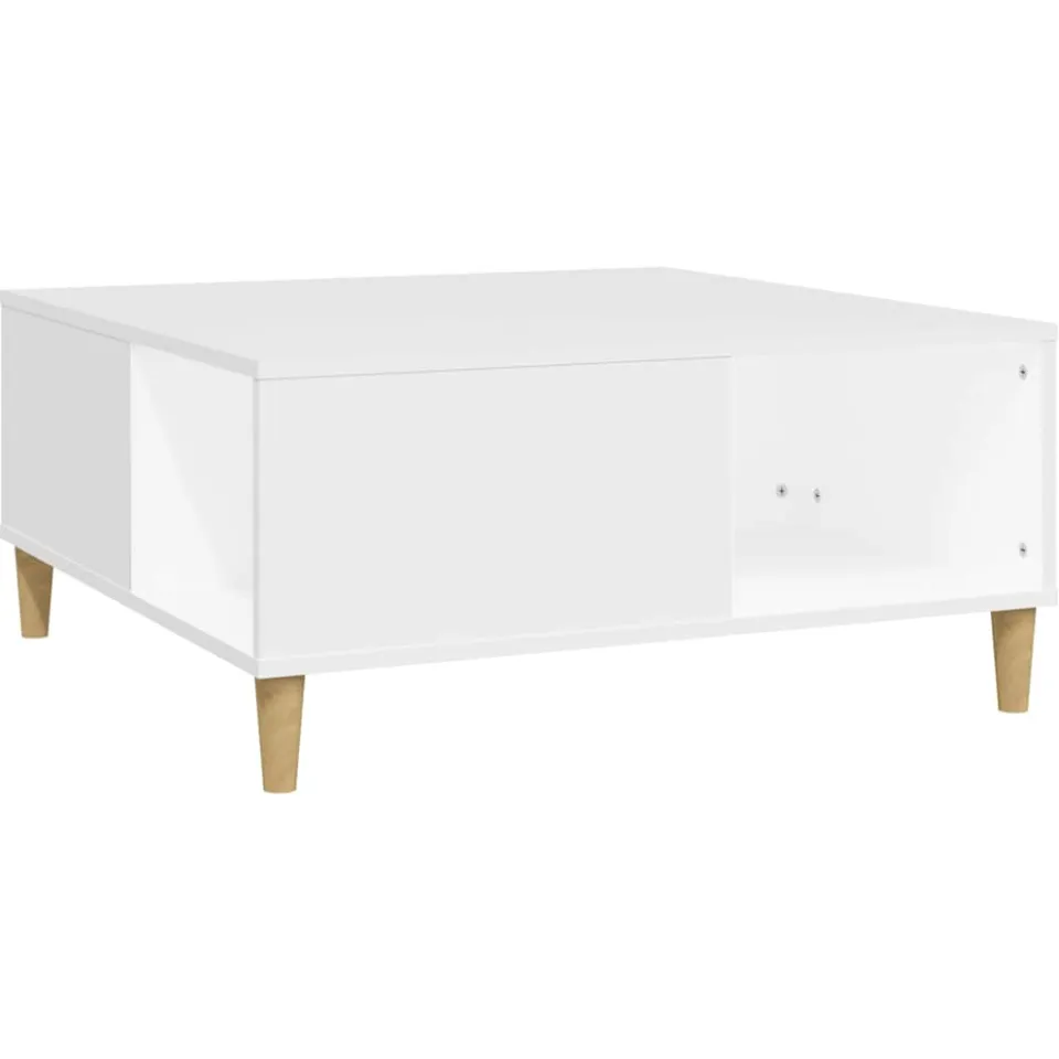 vidaXL Salontafel 80x80x36,5 cm bewerkt hout wit