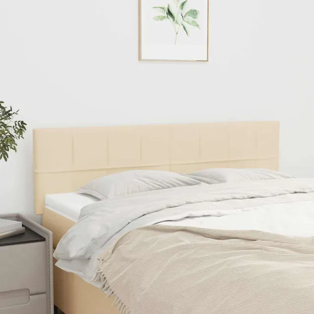 vidaXL Hoofdborden 144x5x78/88 cm stof crèmekleurig