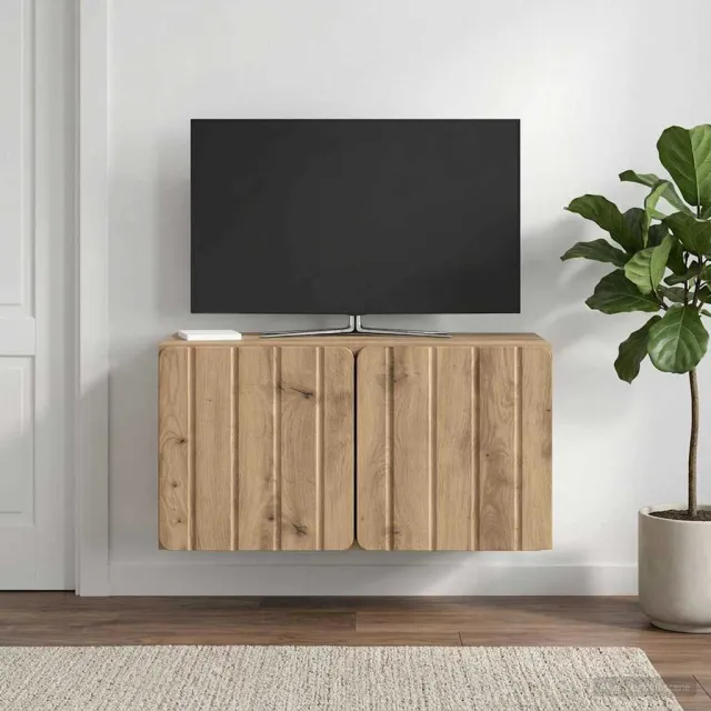 vidaXL Wandbeugel TV-kast 59,5 x 31 x 30 cm Artisanaal eiken Bruin