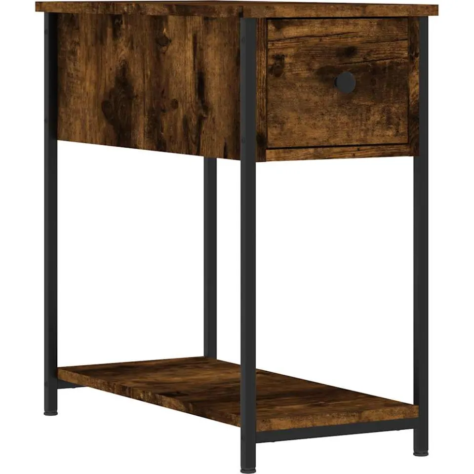 vidaXL Nachtkastjes 2 st 30x60x60 cm bewerkt hout gerookt eikenkleurig, foto 3
