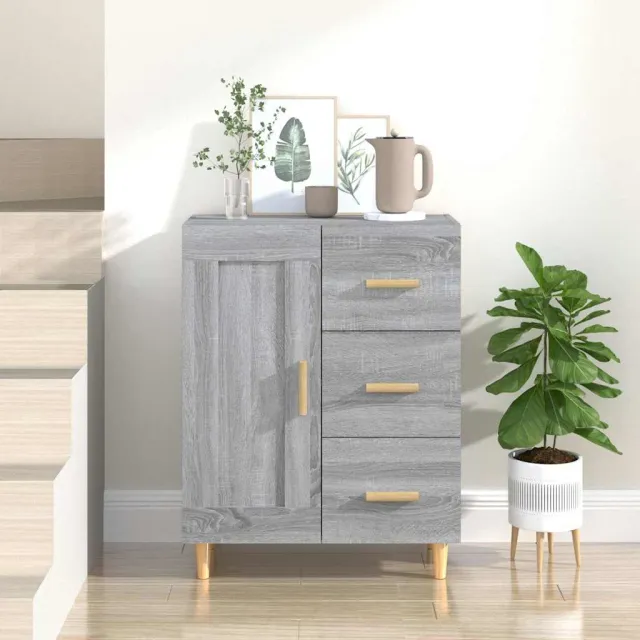 vidaXL Dressoir 69,5x34x90 cm bewerkt hout grijs sonoma eikenkleurig, foto 2