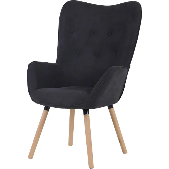 SVITA CLEO oorfauteuil - relaxfauteuil tv-stoel leesstoel donkergrijs