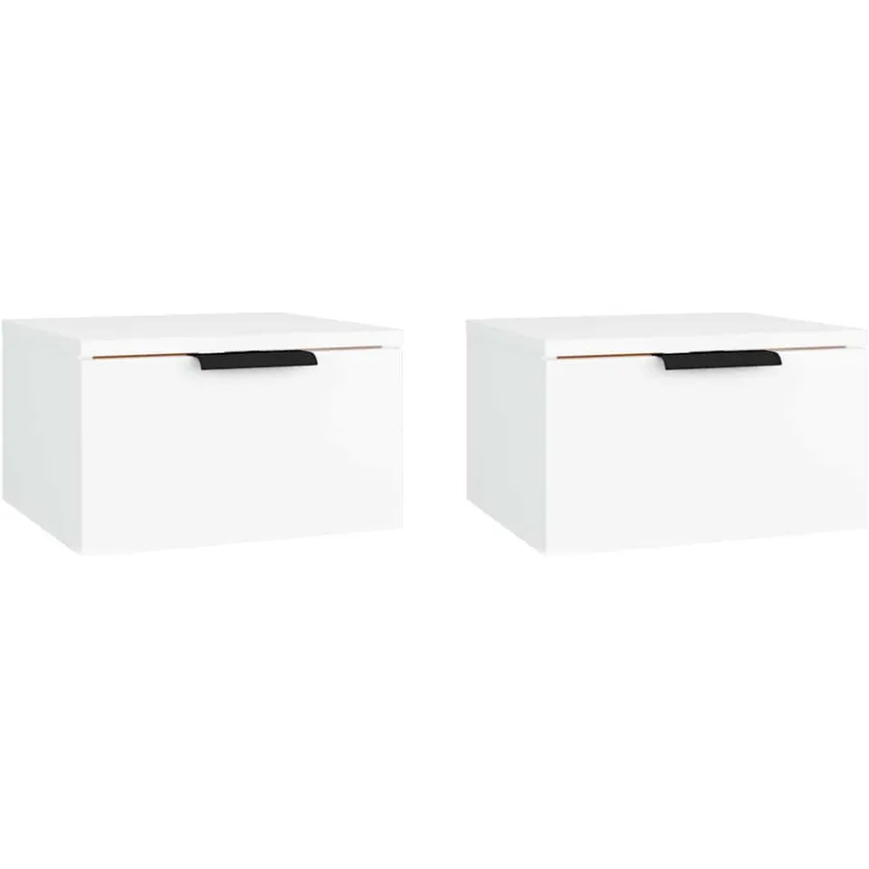 vidaXL Nachtkastjes wandgemonteerd 2 st 34x30x20 cm wit, foto 3