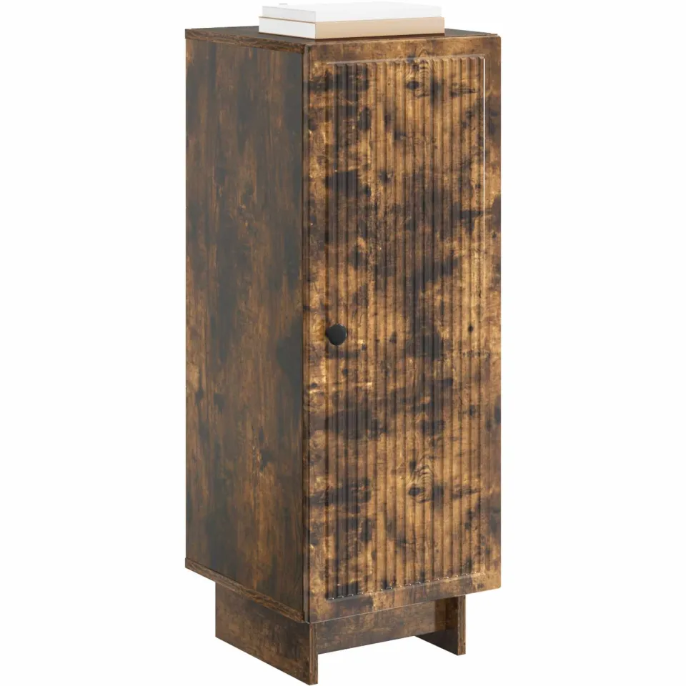 vidaXL Dressoir Gerookt eiken 33 x 34,5 x 90 cm Bewerkt hout Bruin