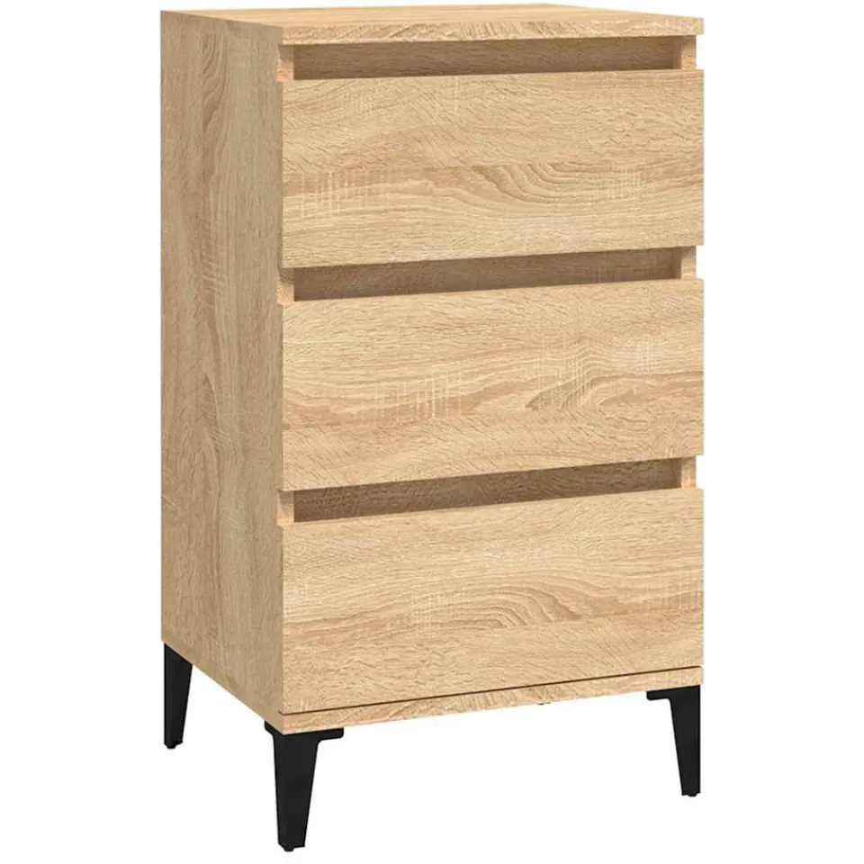 vidaXL Nachtkastje 40x35x70 cm bewerkt hout sonoma eikenkleurig Bruin