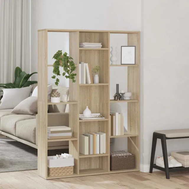 vidaXL Kamerscherm/boekenkast 100x24x140 cm bewerkt hout eikenkleurig, foto 2
