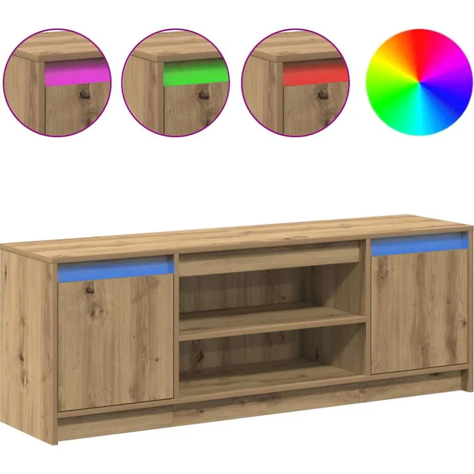 vidaXL TV Eenheden 139,5 x 34 x 50 cm Bruin Bewerkt hout, foto 4