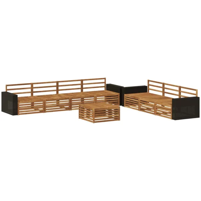 vidaXL Buiten - bank - set - 8 - st - 7-zits - Naturel - Massief - Acacia - Hout