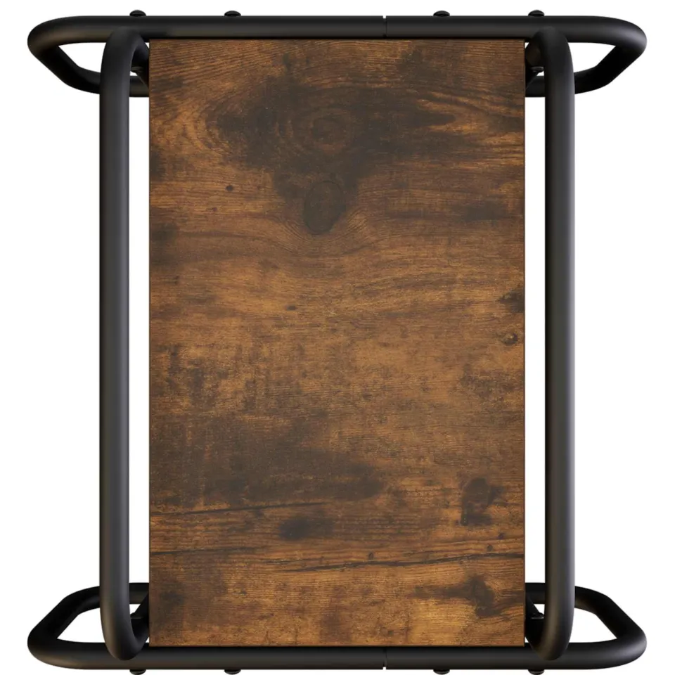 vidaXL Salontafel Gerookt eiken 40 x 40 x 51 cm Bewerkt hout, foto 4