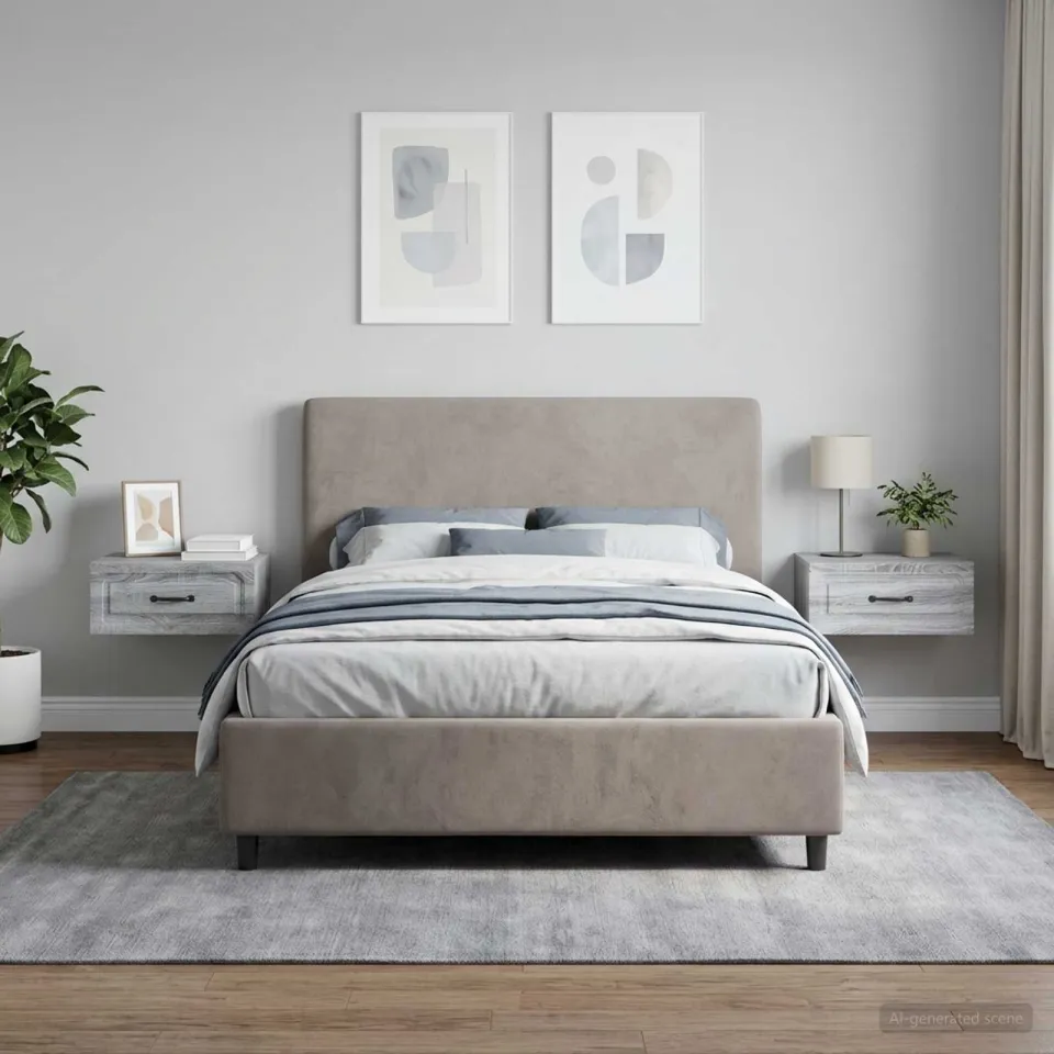 vidaXL Wandbeugel Bedkast 2 st Grijs sonoma 49 x 34,5 x 20 cm, foto 4
