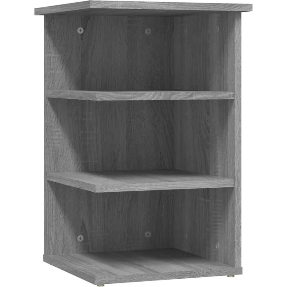 vidaXL Bijzetkast 35x35x55 cm bewerkt hout grijs sonoma eikenkleurig, foto 3