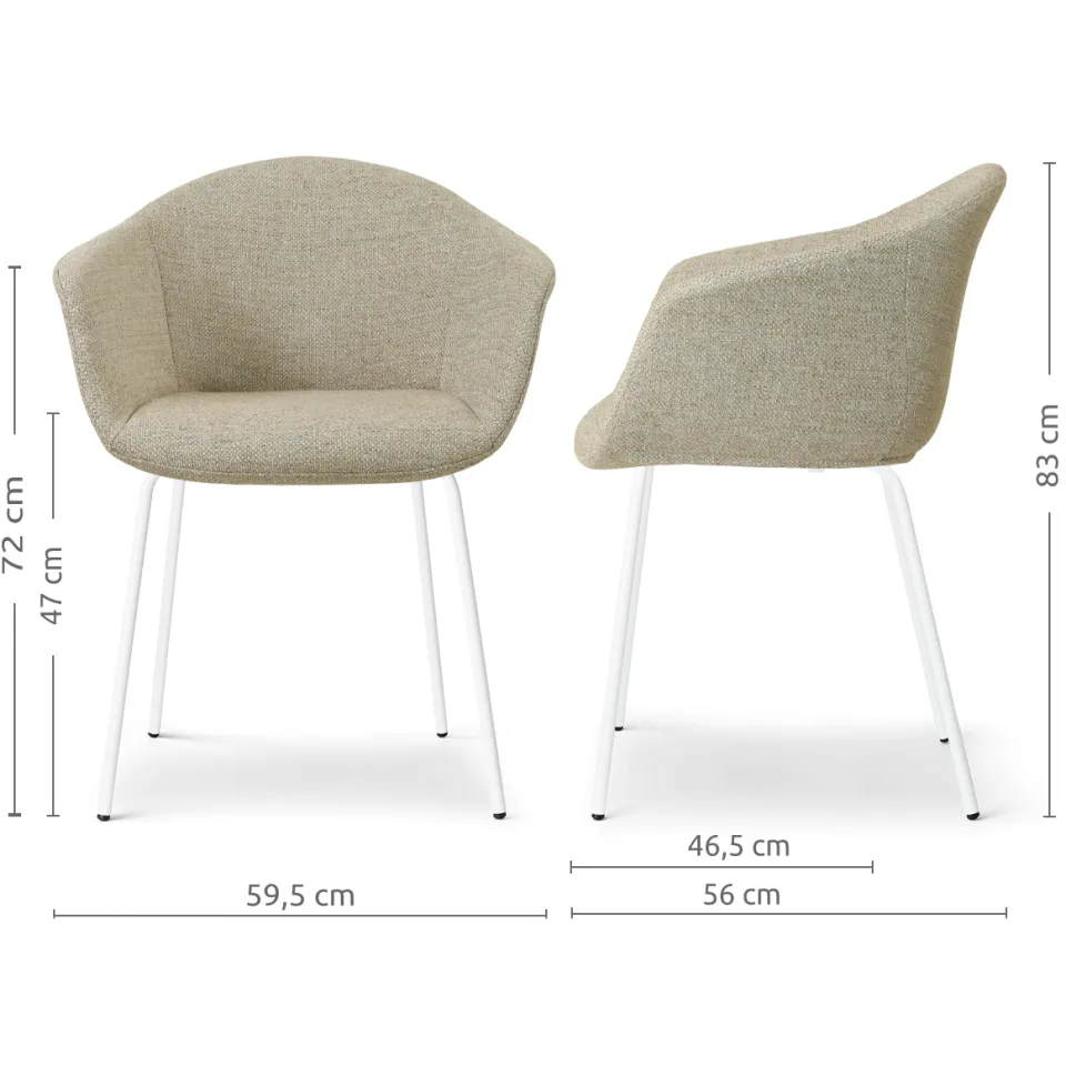 Nolon Nora-Otis eetkamerstoel taupe melange - wit onderstel, foto 3