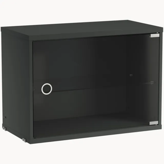String Furniture Displaykast String System met draaideur, B 58 x D 30 cm Transparant, Grijs