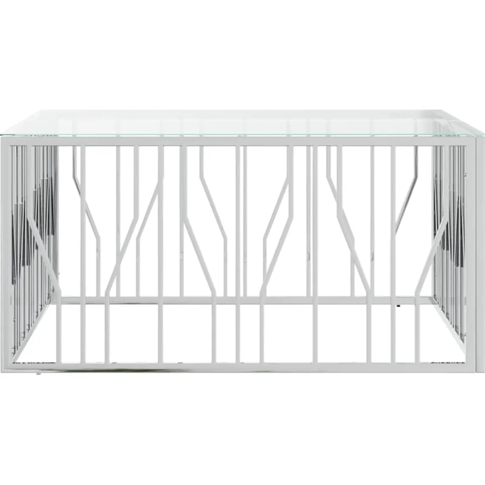 vidaXL Salontafel 100x100x50 cm roestvrij staal en glas Zilver