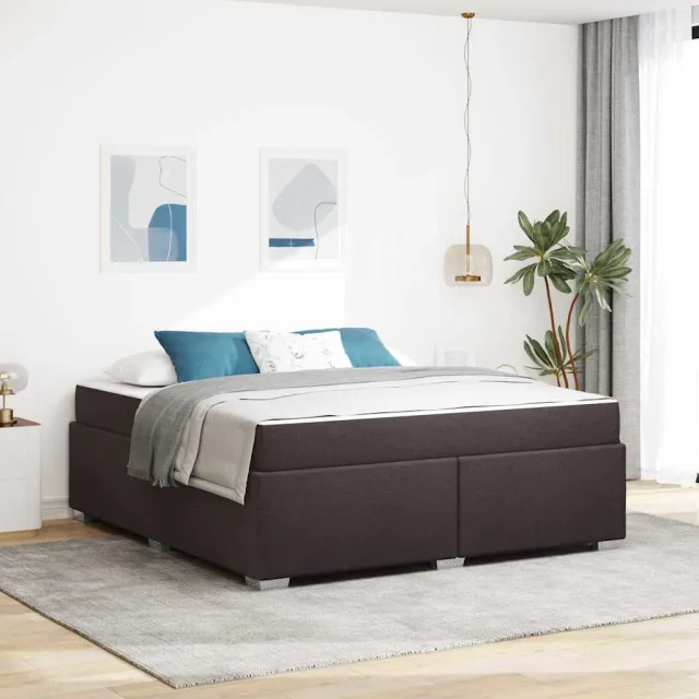 vidaXL Bedframe met matras Donkerbruin 180 x 200 cm Stof