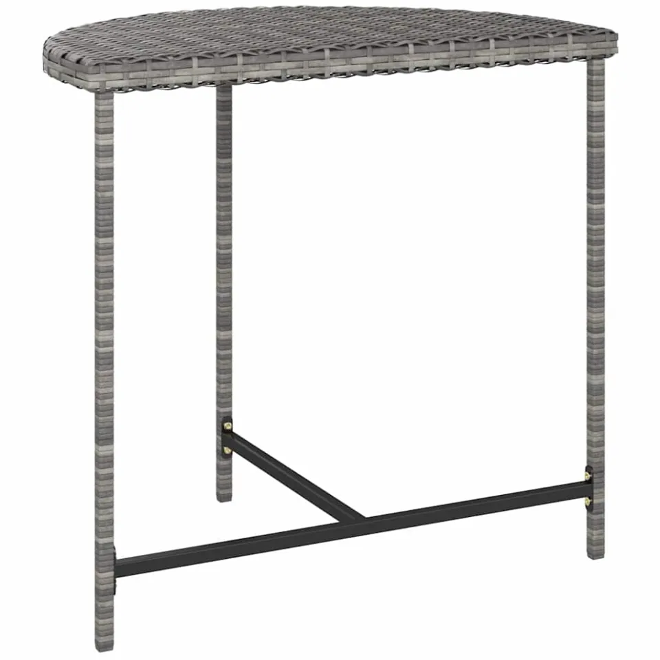 vidaXL Tuintafel 80x50x75 cm poly rattan grijs, foto 4