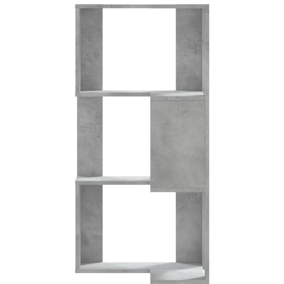 vidaXL Boekenkast 3-laags hoek 50x50x102 cm bewerkt hout betongrijs grijs, foto 4