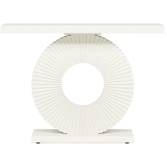 Production of Ideas Moderne Consoletafel - Geometrische Basis - Hout - Toegangstafel - Smalle Lange Tafel Wit