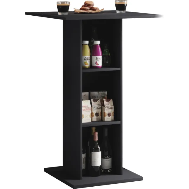 Vcm Standos bartafel met 3 plankenzwart.