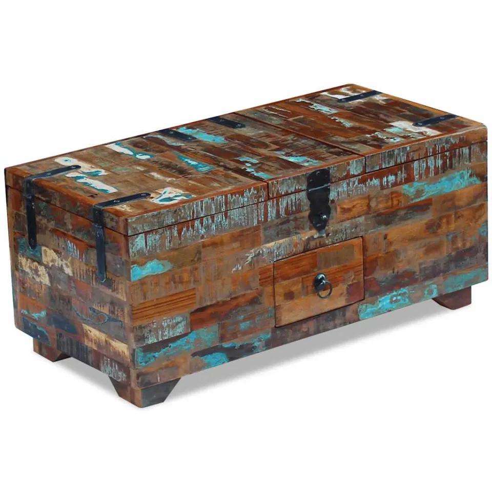 vidaXL Salontafel kist 80x40x35 cm massief gerecycled hout bruin, foto 4