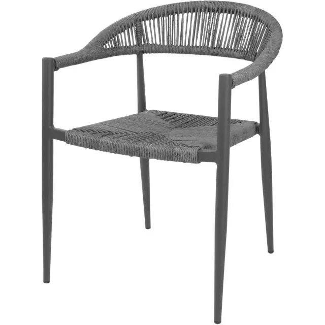 Bolero Eden PE gevlochten rattan outdoor armstoelen antraciet (4stuks) Zwart