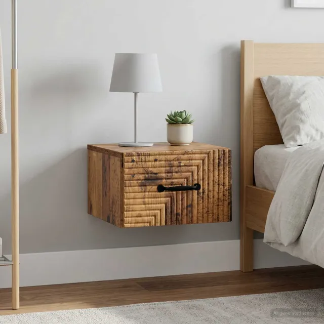 vidaXL Wandbeugel Bedkast 2 st Oud hout 34,5 x 33 x 20 cm Bewerkt hout Bruin